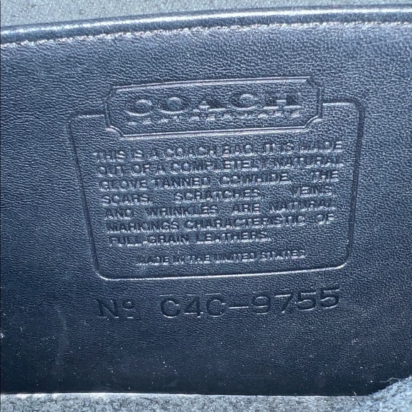 Vintage Coach 9755 Black Pocket Purse Turn lock leather bag made in 1998 - Picture 7 of 16